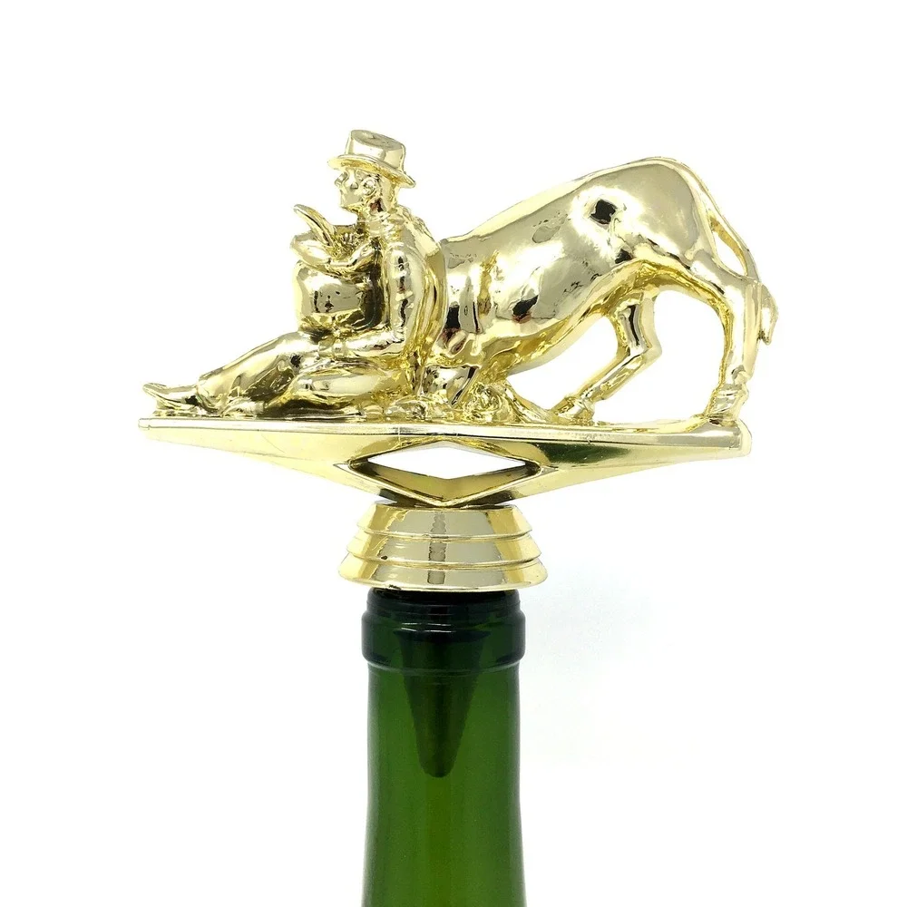 Handmade Bottle Stopper made from Repurposed Bull Dogger Trophy